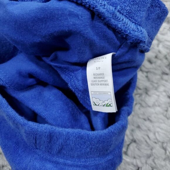 Aerie Offline Recharge Summer Lights Terry Sports Bra Size Small Blue Unlined - Picture 5 of 5